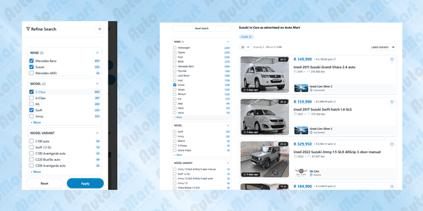 Auto Mart, Relauch, AI tools, Cars, Bikes, Bakkies, Spares, Accessories, Light Commercial Vehicles, Leisure, Multiple Select.png