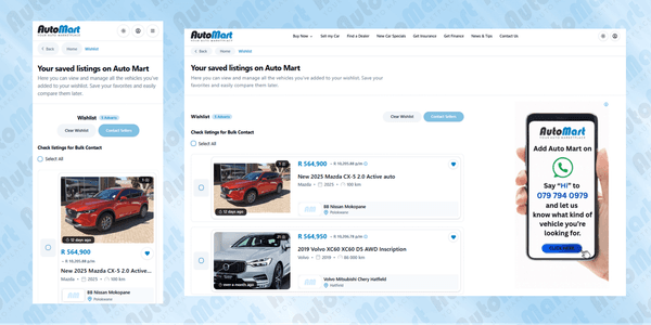 Auto Mart, Relauch, AI tools, Cars, Bikes, Bakkies, Spares, Accessories, Light Commercial Vehicles, Leisure, Whishlist.png