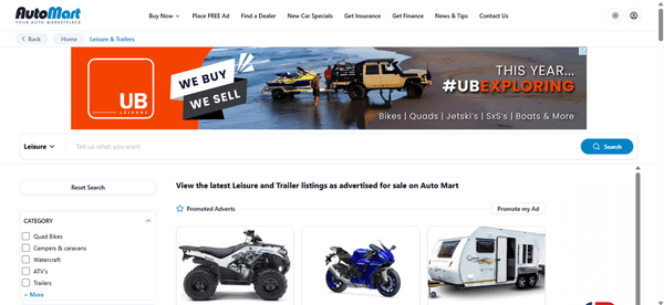 Auto Mart categories, vehicles for sale in South Africa, cars, bakkies, bikes, leisure, commercial vehicle, spares and parts, accessories.png