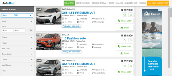 BAIC in South Africa, BAIC cars for sale, cars for sale on Auto Mart, BAIC X25, used car.png