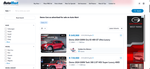 Buying demo cars for sale in South Africa, demo cars, buy cars for sale on Auto Mart, used cars for sale.png