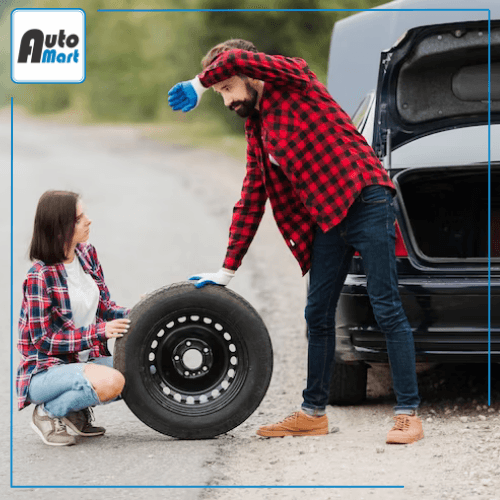 Change a flat tire, cars for sale on Auto Mart, tires for sale, tires, used cars.